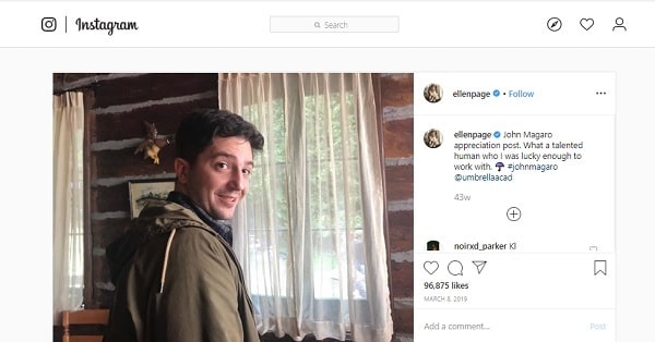 A picture of The picture of John Magaro posted by Ellen Page.